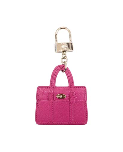 Mulberry Bayswater Bag Charm, &pound;45, Accessories, Pink, Leather, Front view